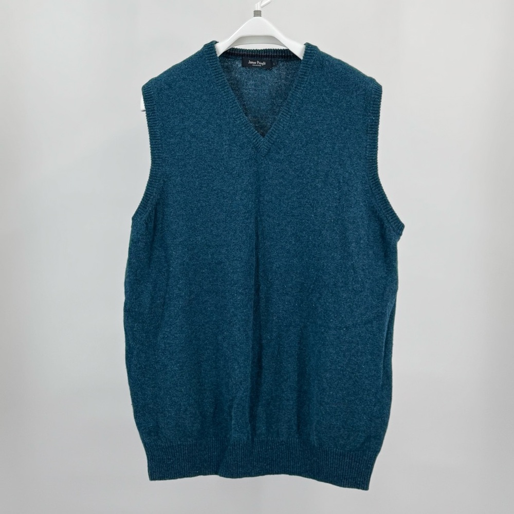 James Pringle Pure New Wool Teal Vest Size L from The Edinburgh Woollen Mill